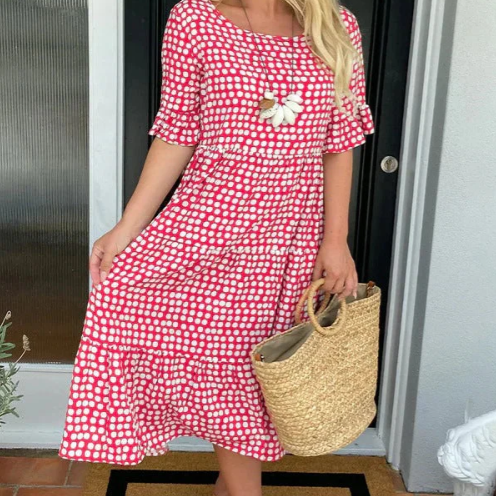 Eimear | Midi-Kleid mit kurzen Ärmeln