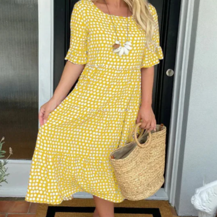 Eimear | Midi-Kleid mit kurzen Ärmeln