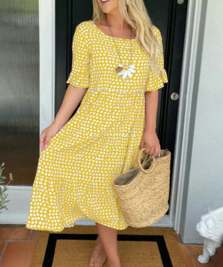 Eimear | Midi-Kleid mit kurzen Ärmeln