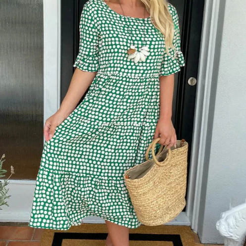 Eimear | Midi-Kleid mit kurzen Ärmeln