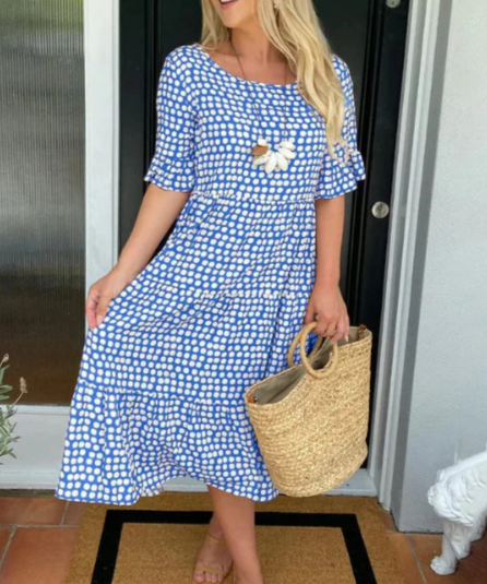 Eimear | Midi-Kleid mit kurzen Ärmeln