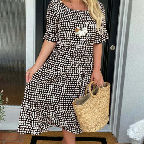 Eimear | Midi-Kleid mit kurzen Ärmeln