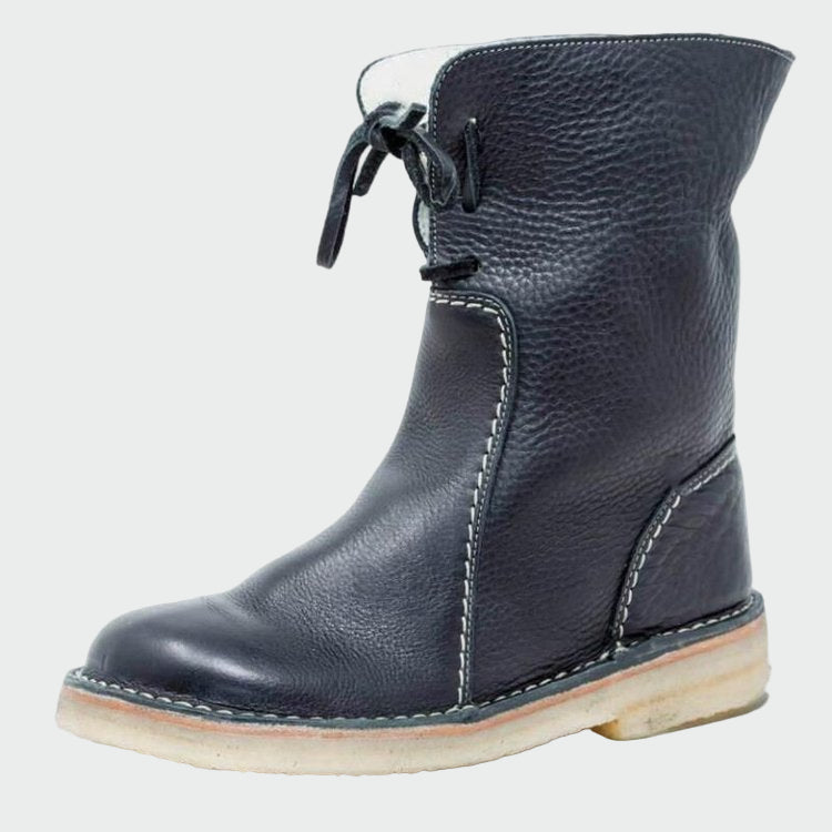 Wasserdichte Lederstiefel mit Wollfutter