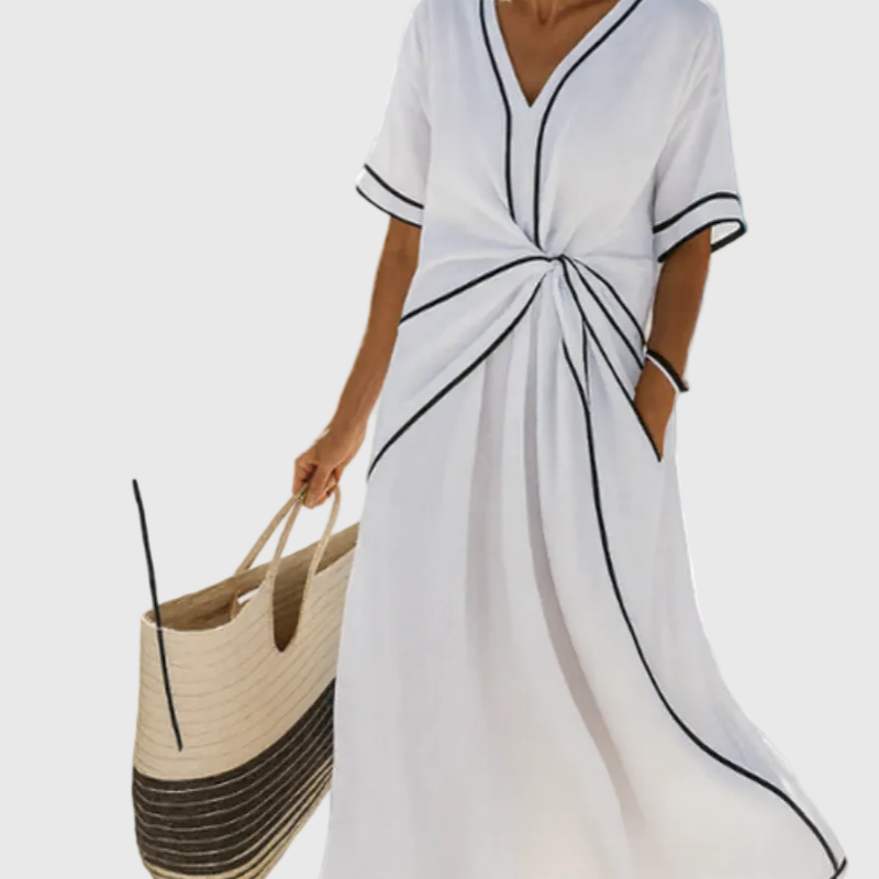 Niamh | Drapiertes Ripp-Maxi-Kleid