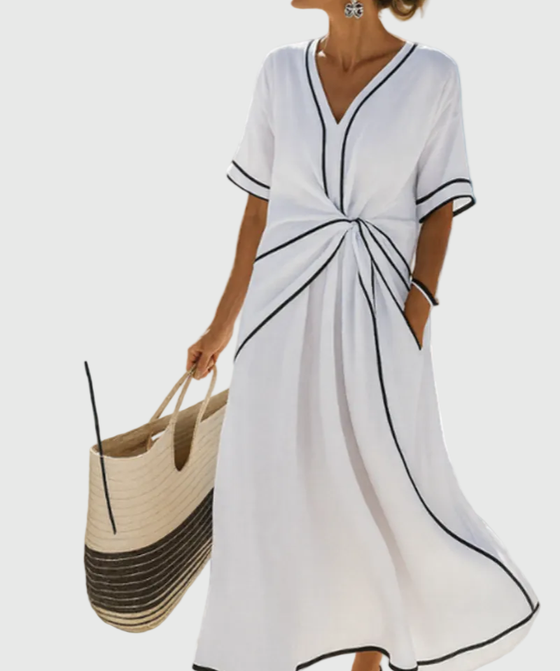 Niamh | Drapiertes Ripp-Maxi-Kleid