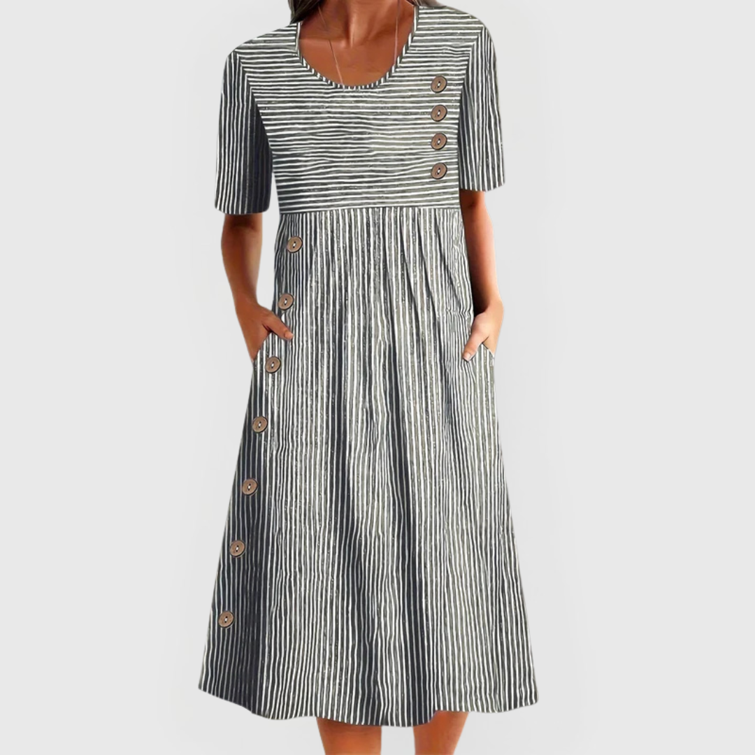 Meadhbh | Gestreiftes Midi-Kleid