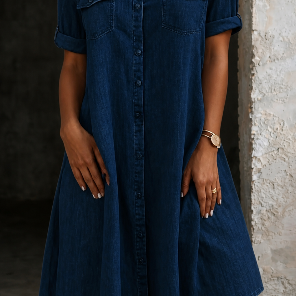 Clodagh | Lässiges Denim-Midi-Kleid