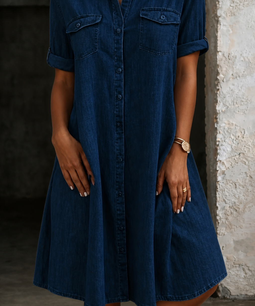 Clodagh | Lässiges Denim-Midi-Kleid