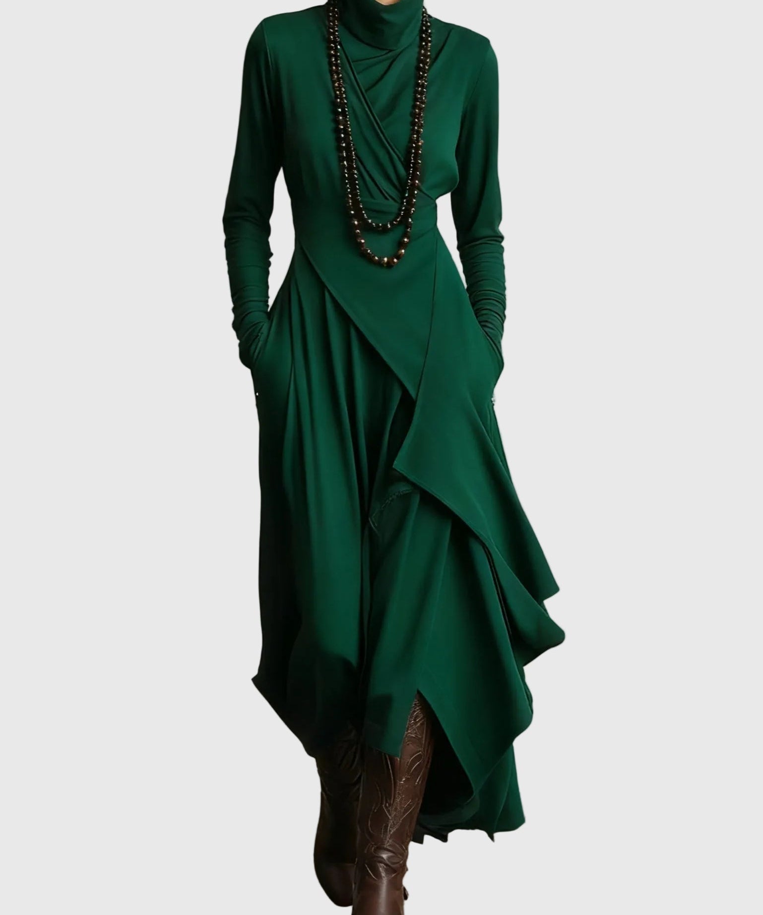 Aisling | Falten Maxi-Kleid