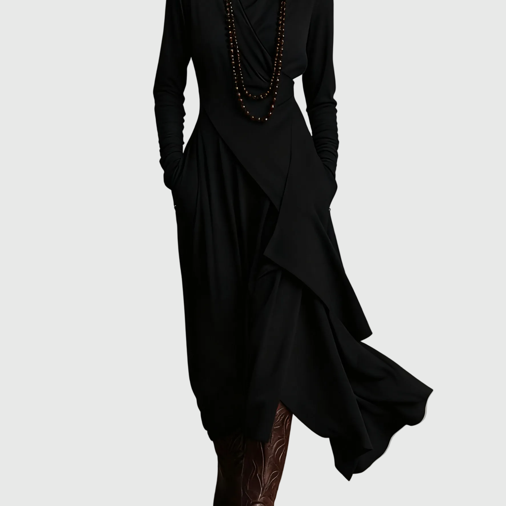 Aisling | Falten Maxi-Kleid