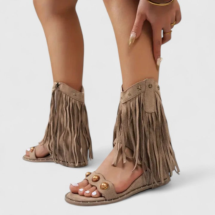 Saoirse | Schicke Fransen Sandalen