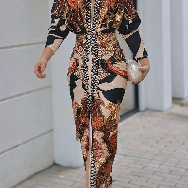 Monika | Midikleid mit Dolman mit Print einzigartig Sommersonne
