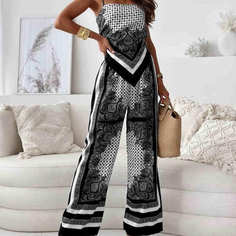 Lilly | Zweiteiliges Set elegant mit top mit Schnürung und Hose urlaubsbereit