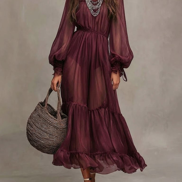 Ella | Midikleid elegant mit V-Ausschnitt