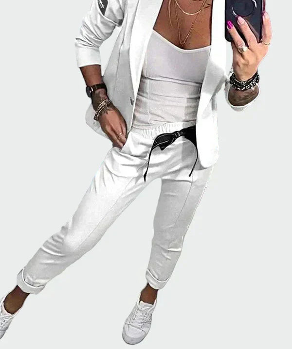 Bebhinn | Damen lockeres Hosen- und Blazer-Set