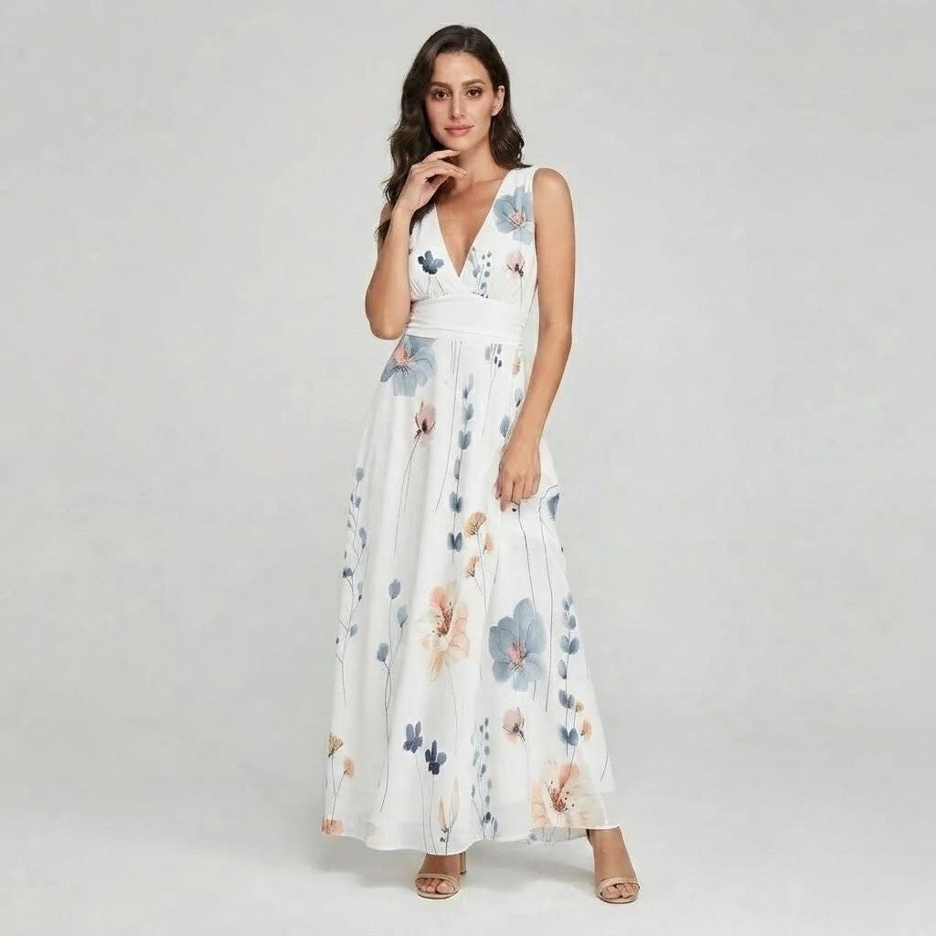 Fließendes Kleid aus leichtem Baumwollstoff | Taillierter Schnitt | Weibliche Eleganz mit Bewegung