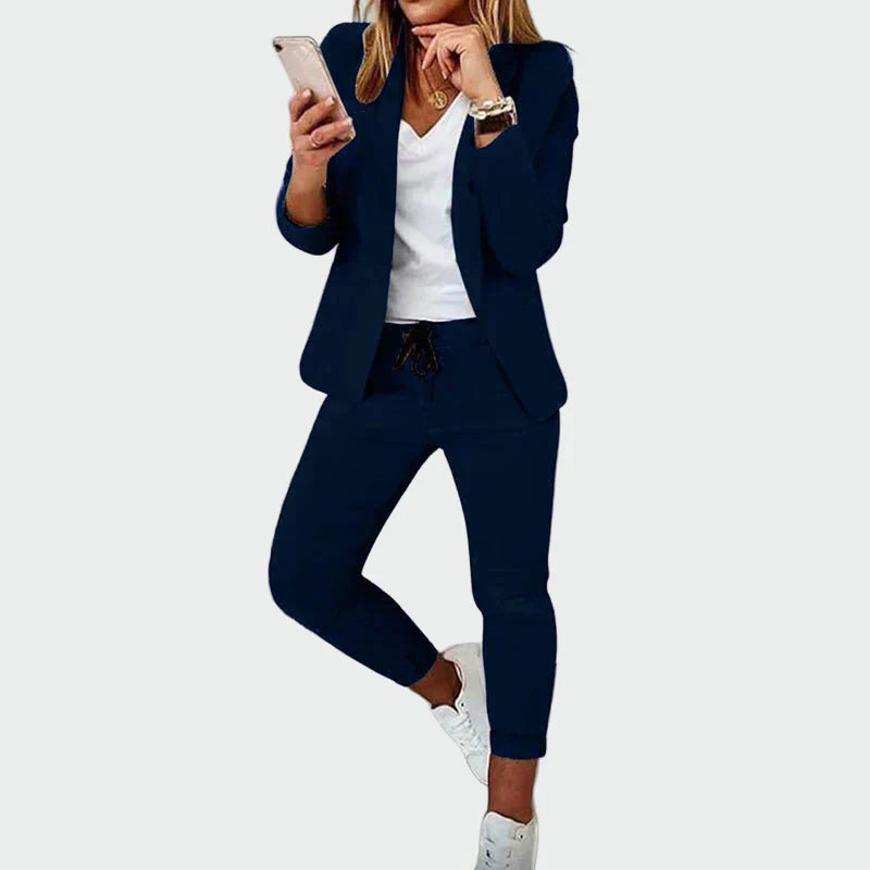 Bebhinn | Damen lockeres Hosen- und Blazer-Set