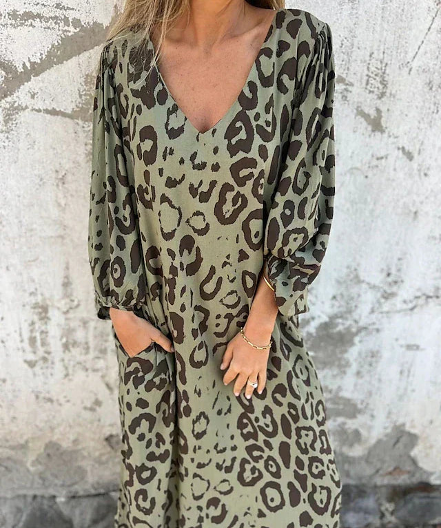 Aoibheann | Leopard Maxi Kleid
