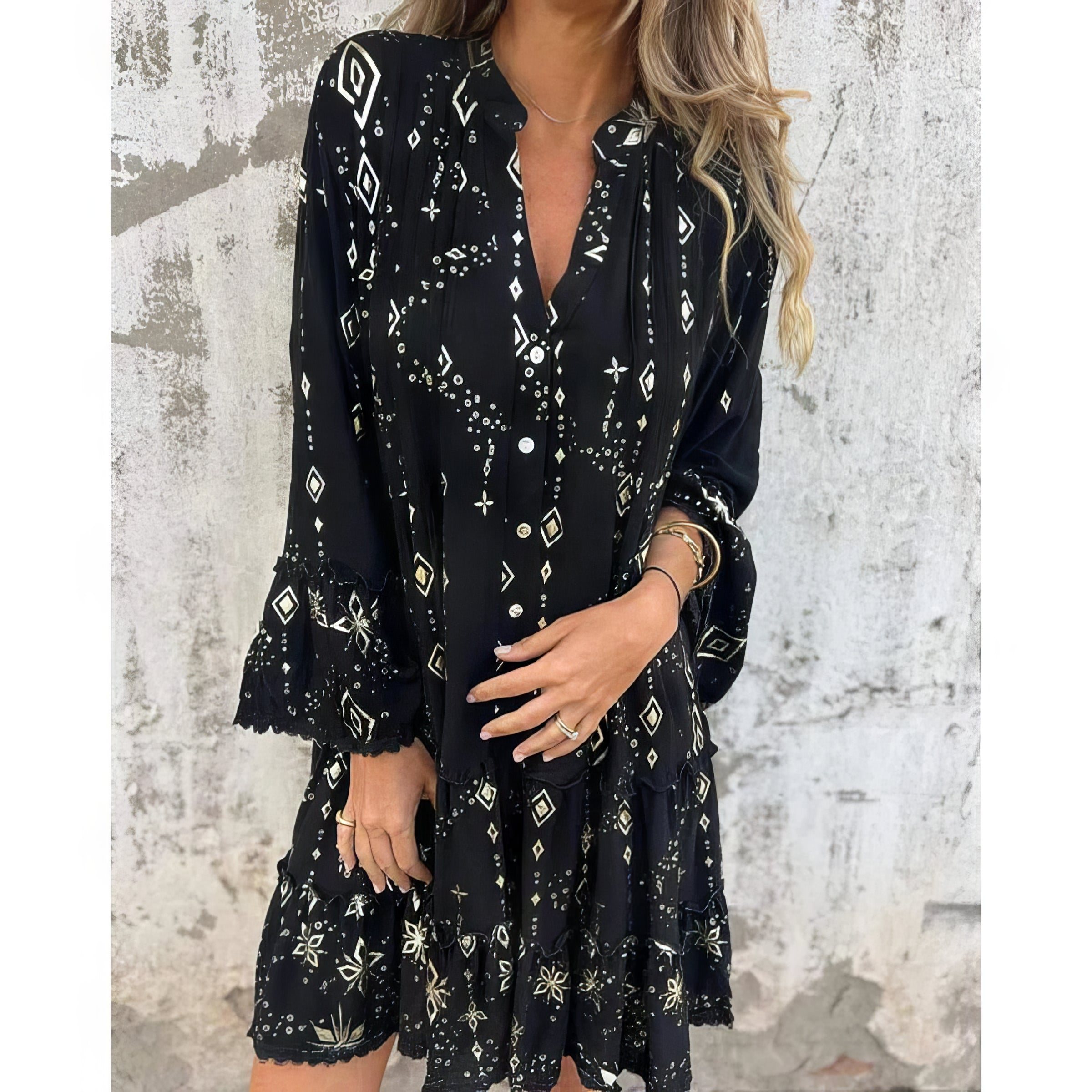 Ita | Boho Gold Kleid
